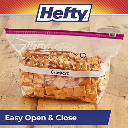 Hefty Calendar Slider Storage Bags, Half Gallon Size, 4pk, 32ct (128 Total)