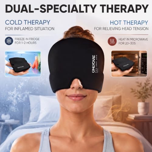 ONLYCARE Migraine Relief Cap, Headache Relief Cold Cap with Odorless Gel
