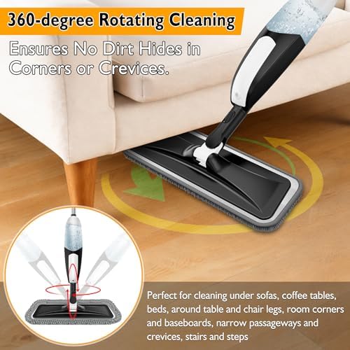 Spray Mop for Floor Cleaning: Microfiber Wet Dry Mops with 3 Washable Pads