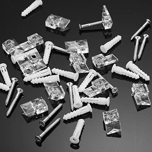 Blulu 20 Pack Glass Mirror Holder Clips for Wall Mounting