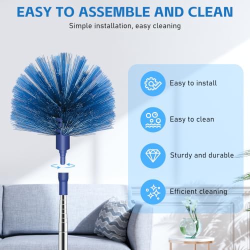 SetSail Cobweb Duster with Extension Pole, for Cobweb Cleaning,Blue