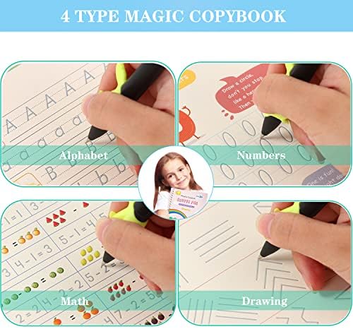 AALGO Handwriting Book Practice for Kids,Reusable Grooved Handwriting Books