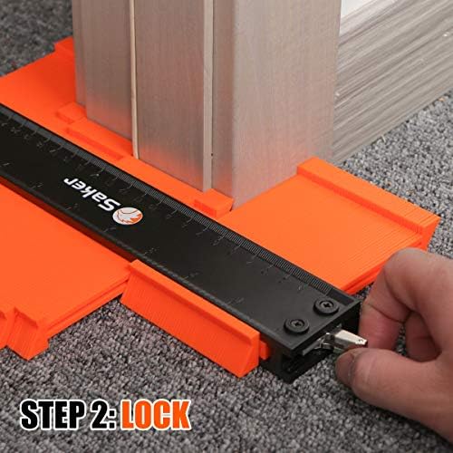 Saker Contour Gauge Profile Tool with Adjustable Lock 10 Inch Orange
