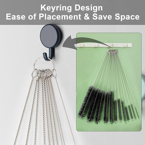 Ixiaoyoo 12 Pcs Straw Cleaner Brushes Set, 8.2 Inch Nylon Cleaning Brush