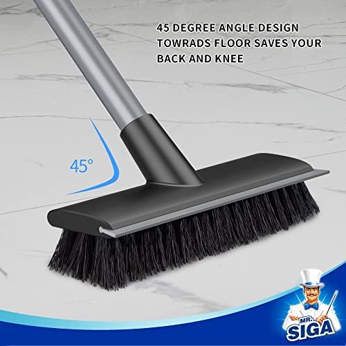 MR.SIGA Floor Scrub Brush with Long Handle for Cleaning Cleaning Bathroom
