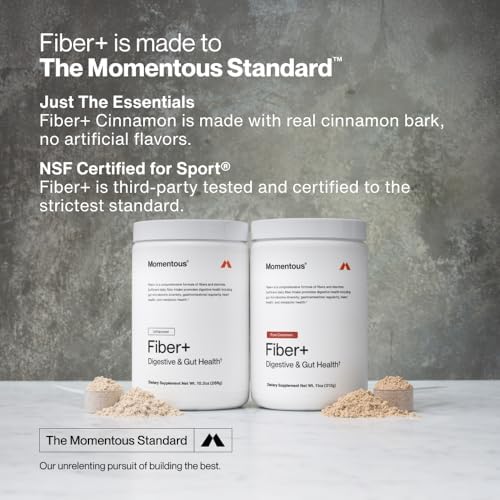 Momentous Fiber+, Psyllium Husk Powder, Multi-Source Blend, Unflavored