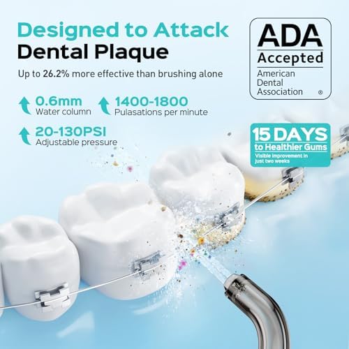COSLUS ADA Accepted C51 Water Dental Flosser for Teeth, 3 Modes 6 Pressure