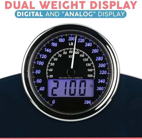 Hybrid Bathroom Scale for Body Weight - Analog & Digital Display, 400 lbs