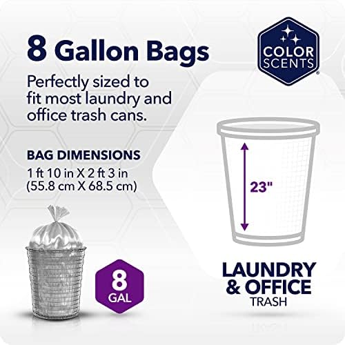 Color Scents 8 Gallon Trash Bags Twist Tie 40 Count Vanilla Flower