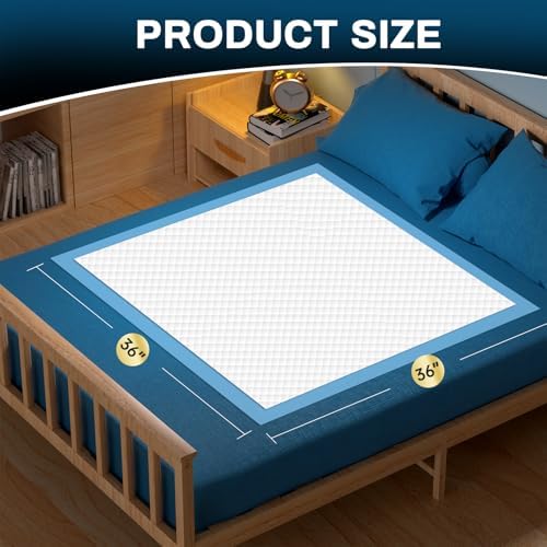 AAY Disposable Bed Pads 36" x 36" 50 Count for Adults, Kids, Puppy Training