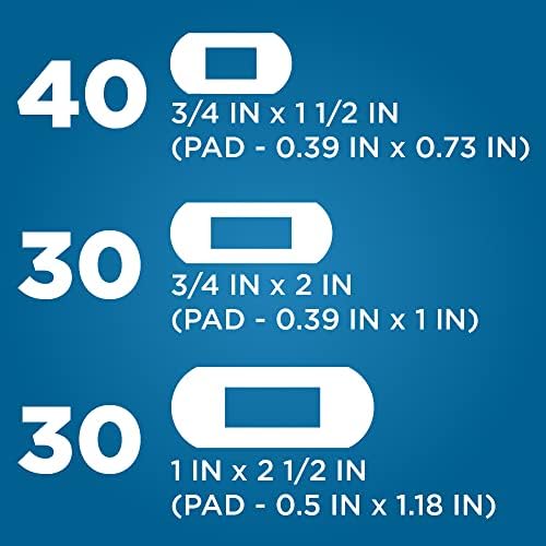 Amazon Basic Care Waterproof Clear Adhesive Bandages for Minor Cuts and Scrapes, Non-Stick Pad, First Aid and Wound Care Supplies, Assorted Sizes, 100 Count