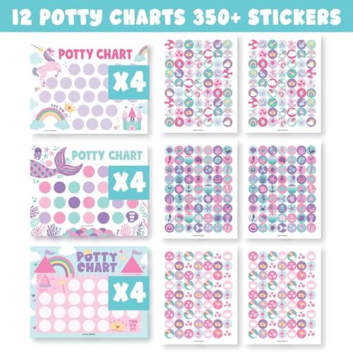 12 Potty Training Chart for Toddler Girls Sticker Reward Chart for Kids
