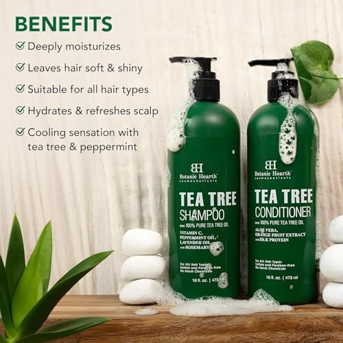 Botanic Hearth Tea Tree Shampoo And Conditioner Set - 16 Fl oz Each