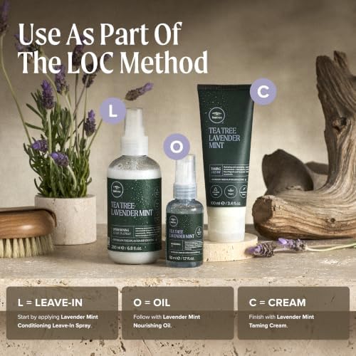 Tea Tree Lavender Mint Conditioning Leave-In Spray, Lightweight Leave-In Conditioner, Softens + Smooths, For Coarse + Dry Hair, 6.8 fl. oz.