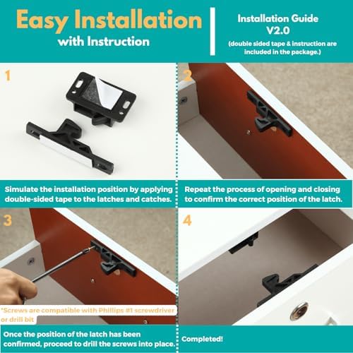 RV Drawer Latches and Catches, 8 Pack RV Cabinet Door Latches and Catches