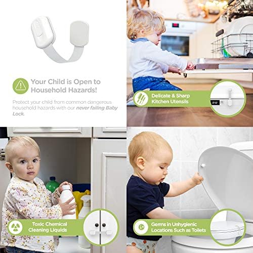 SKYLA HOMES Child Safety Cabinet Locks, White, 2 Pack