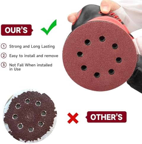 165 PCS 5 Inch Sanding Discs Random Orbital Sander Sandpaper