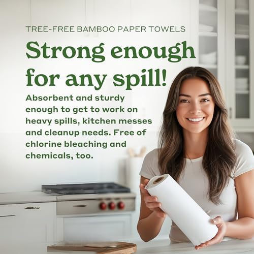 Caboo Tree Free Paper Towels, Sustainable, Toxin Free, 8 Family Size Rolls