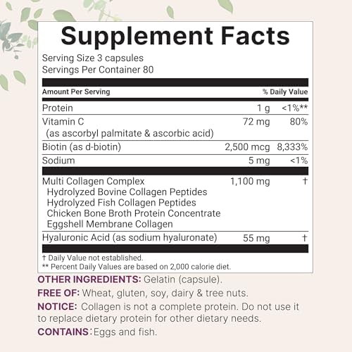 Micro Ingredients Multi Collagen Peptides Pills, 240 Capsules