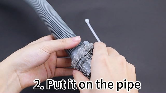24 Pieces Lint Traps Washing Machine Stainless Steel Lint Snare Traps Laundry Mesh Washer Hose Filter with 24 Pcs Cable Ties