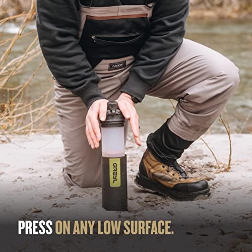 GRAYL GeoPress 24 oz Water Purifier & Water Filter Bottle, Black Camo