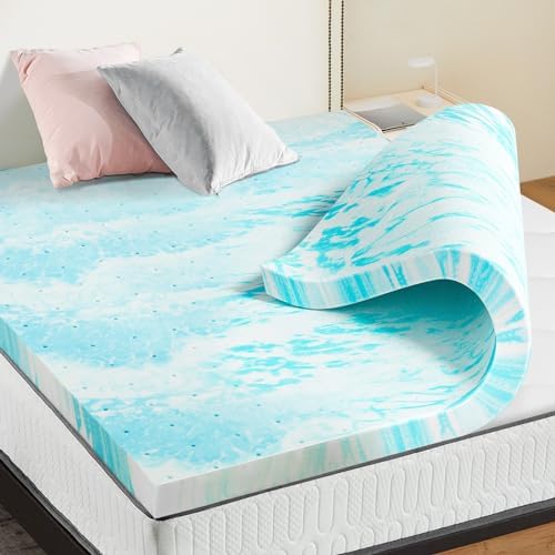 OLIXIS 3 Inch Queen Cooling Gel Infused Memory Foam Mattress Topper Bed Pad