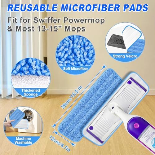 BPAWA Microfiber Mops for Floor Cleaning: Flat Mop for Hardwood Tile Wood