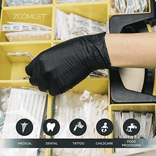 AMMEX Black 3 mil Nitrile Disposable Gloves Latex Free Non Sterile Medical