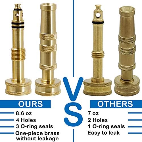 Twinkle Star Heavy-Duty Brass Adjustable Twist Hose Nozzle, 2 Pcs