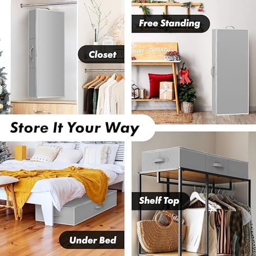 Simple Houseware 41.5" Wrapping Paper Organizer, Fits 40 Rolls, Gray