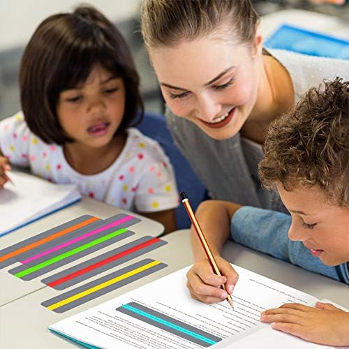 Zonon 6 Pcs Guided Reading Strips Colored Highlight Strip for Dyslexia