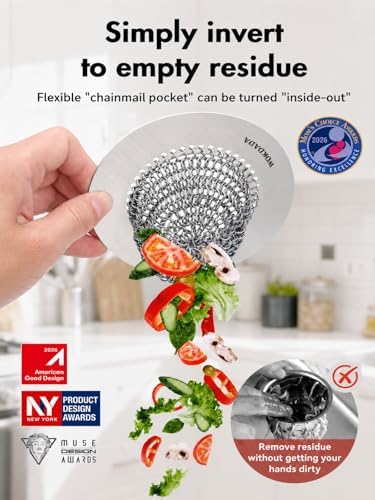 WOKDADA Reversible Kitchen Sink Drain Strainer, Anti-Clog Flat Edge Design