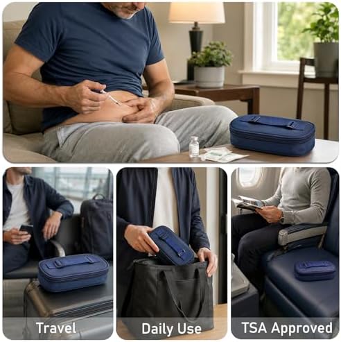 Cruxer Insulin Vial Cooler Travel Case,Portable Refrigerated Medicine Bag