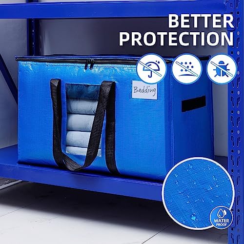 TAILI 4 Pack Blue Extra Large Moving Bags,Storage Bags with Visible Window
