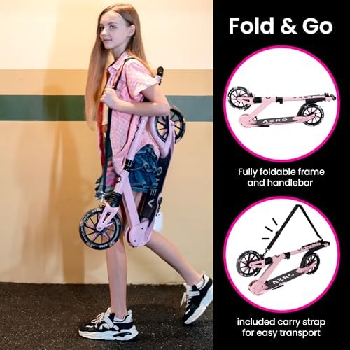 AERO MOBILITY Big Wheel Kick Scooter for Kids 6-12, Teens & Adults