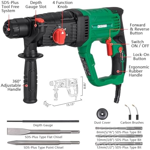 1" SDS-Plus Lightweight Rotary Hammer Drill for Concrete/Masonry