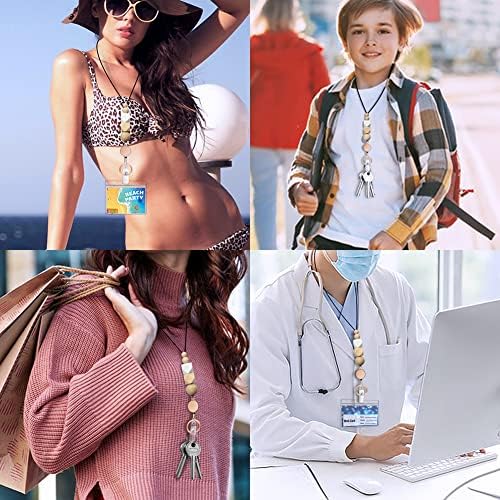 Retractable Lanyards for ID Badges and Keys with 2 Waterproof Card Holders