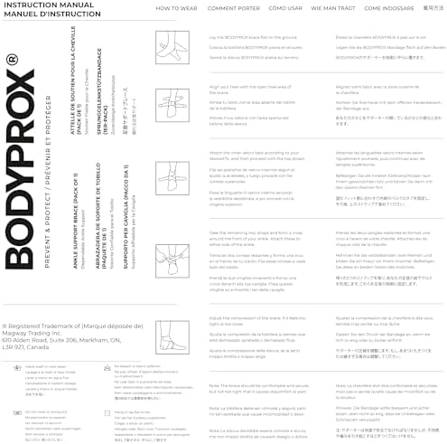 Bodyprox Ankle Support Brace, Breathable Adjustable Wrap, 1 Pack