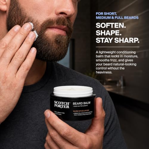 Scotch Porter Conditioning Beard Balm for Men, Warm Spice & Musk