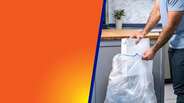 Hefty Strong 13G Tall Kitchen Trash Bags, White, Unscented, 90ct