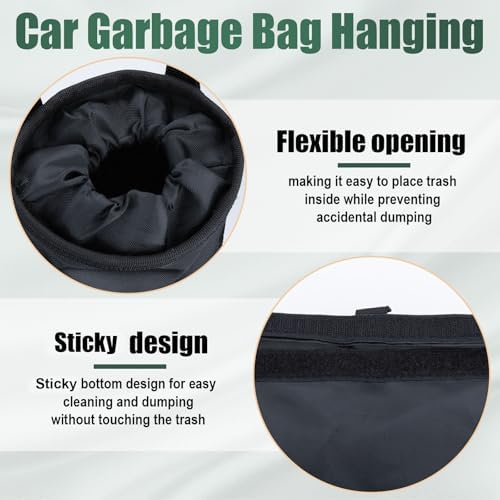 ecocstm 2 PCS Car Trash Bags, Car Accessories Washable Garbage Bag Hanging