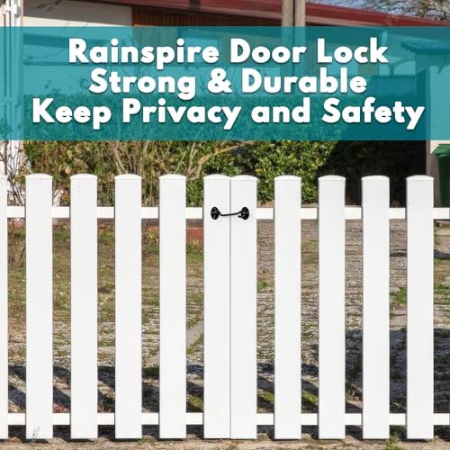 2Pack 4" Hook and Eye Gate Door Latch w/Strong Sturdy Screws Black