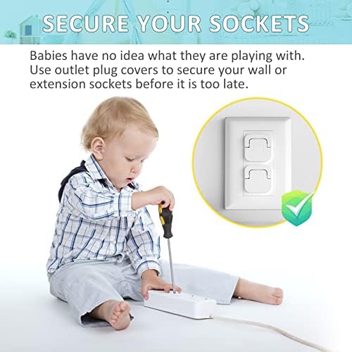 4our Kiddies Baby-Proof Outlet Covers(60 Pack) - Child Safety Electric Plug Protectors to Prevent Power Shock