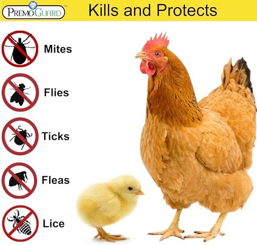 Premo Guard Natural Poultry Spray – Kills Scaly Leg Mites, Fleas, & Lice