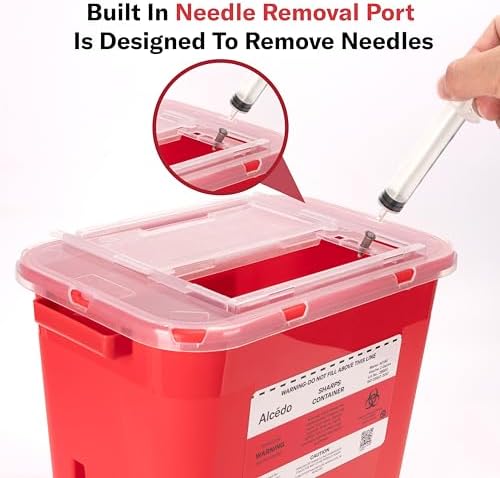 Alcedo Large Sharps Container 2 Gallon (3-Pack) Home & Professional Use