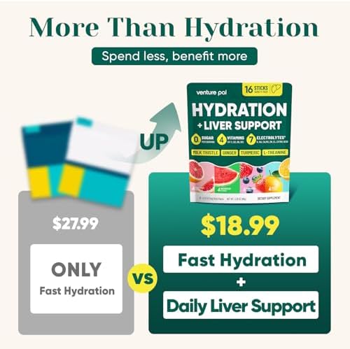Venture Pal Sugar Free Hydration Packets + Liver Support, 16 Sticks