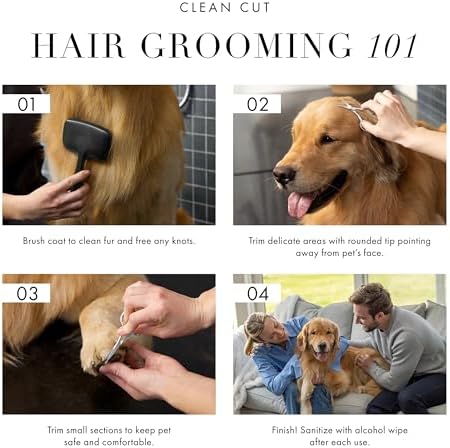 Tweezerman Pet Grooming Scissors-Rounded Tip Trimming Scissor for Dogs/Cats