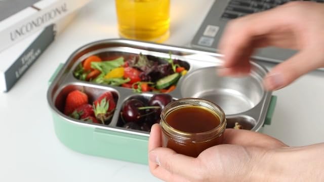 VITEVER [6 Pack] Salad Dressing Container To Go, 2.7 oz Glass Small Condiment with Lids, Dipping Sauce Cups Set, Leakproof Reusable for Lunch Box Work Trip.