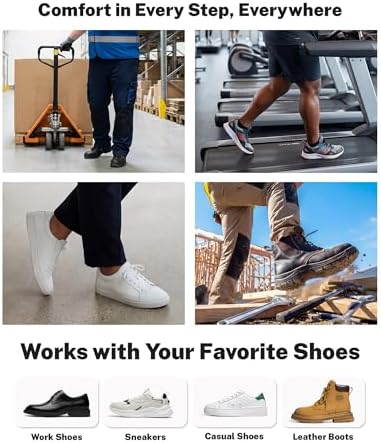 WalkHero Heavy Duty Shoe Inserts Men Women, 220+ lbs Arch Support Insoles