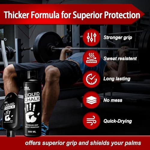 Liquid Chalk 2 oz & 12 oz, Mess-Free Gym Chalk for Lifting